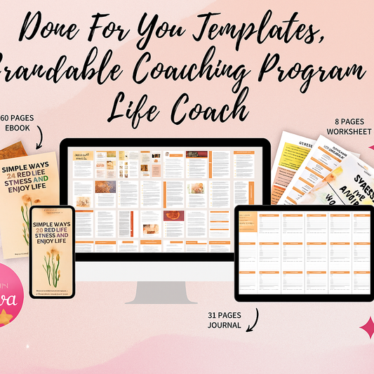 🌿 Stress & Anxiety Relief Toolkit – Editable Coaching Templates