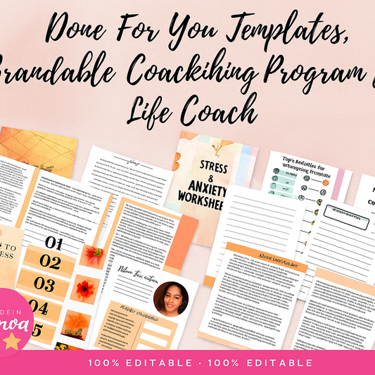🌿 Stress & Anxiety Relief Toolkit – Editable Coaching Templates
