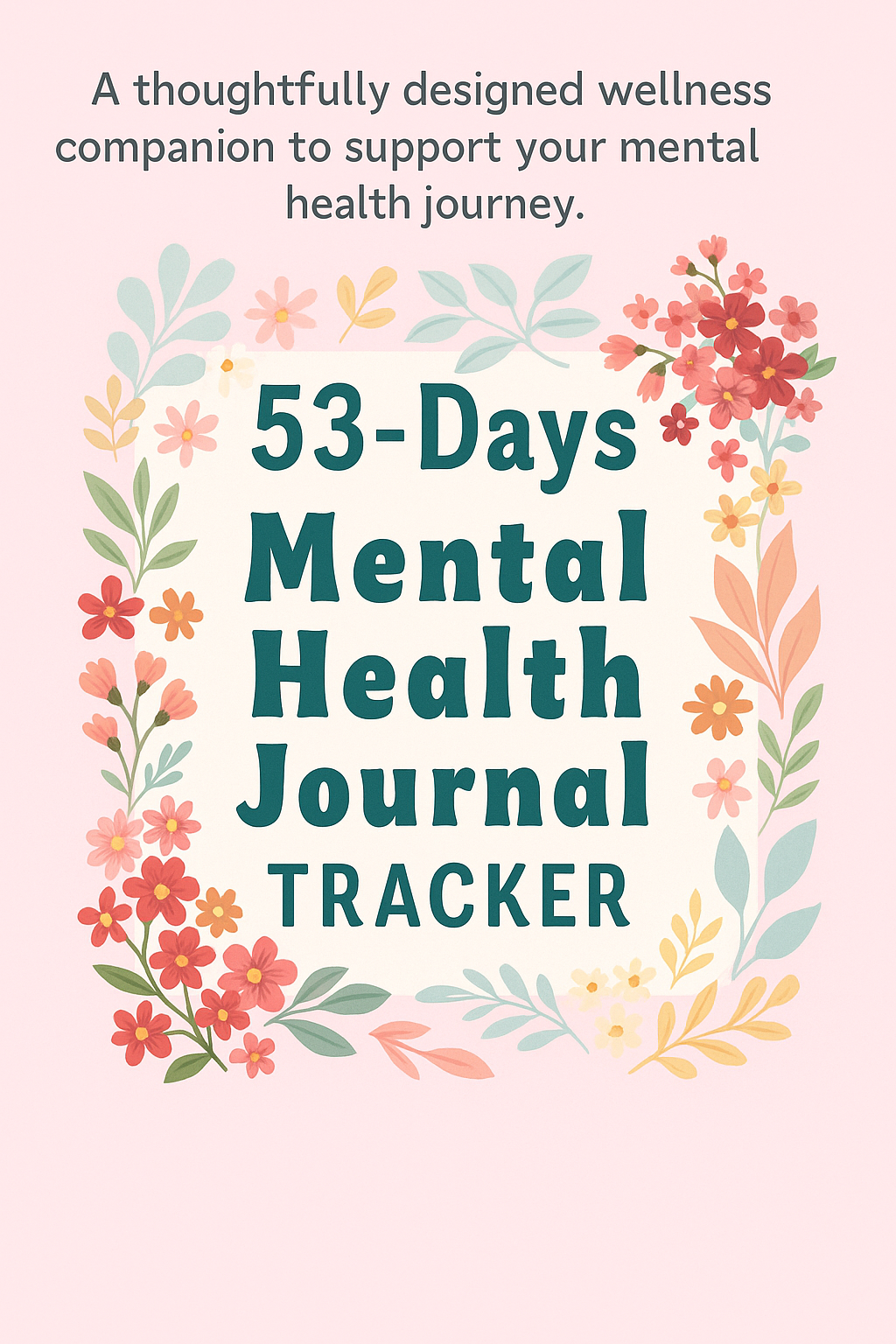 🧠 53-Day Mental Health Journal & Wellness Tracker – Guided Prompts, Self-Care Planner & Mindfulness Companion